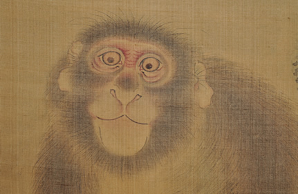 紀楳亭　猿猴図（部分）